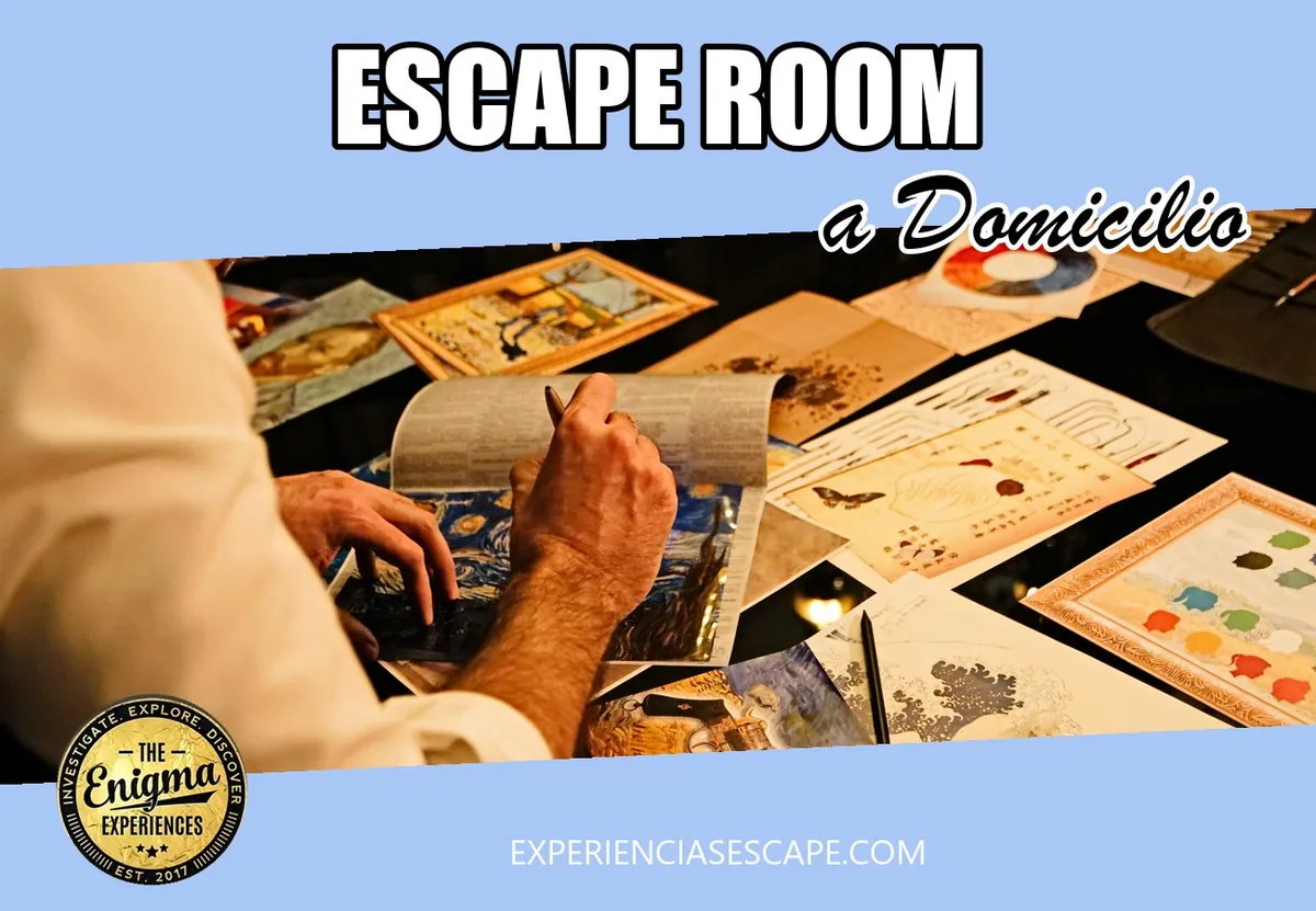 Escape room a domicilio: equipo resolviendo pistas de El Misterio de Van Gogh
