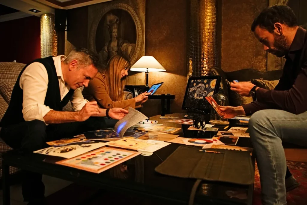 Mejores escape room para empresas en Madrid: un equipo de empresa jugando en un salón