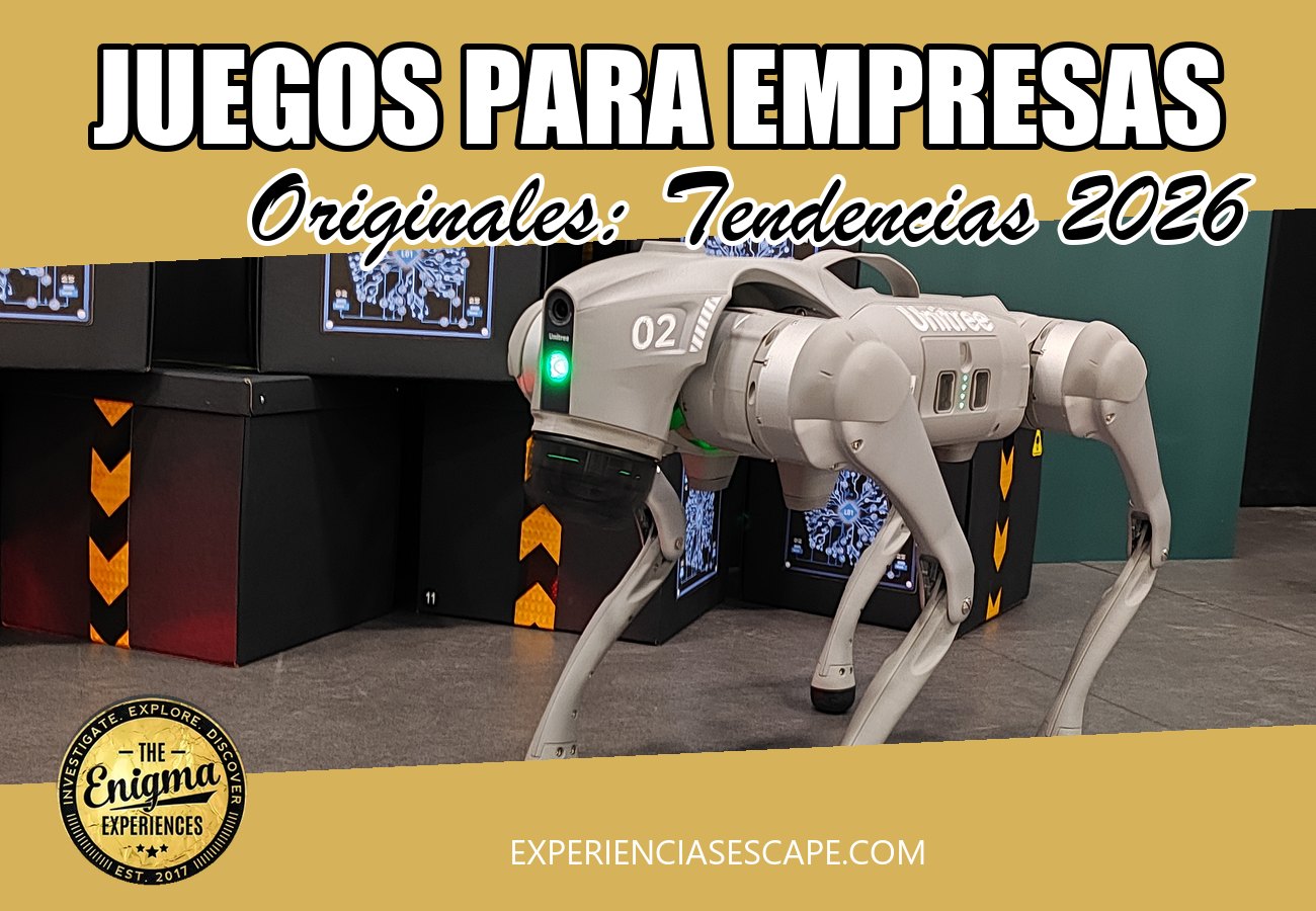 Juegos para empresas originales: robot y cajas de Tech in a Box