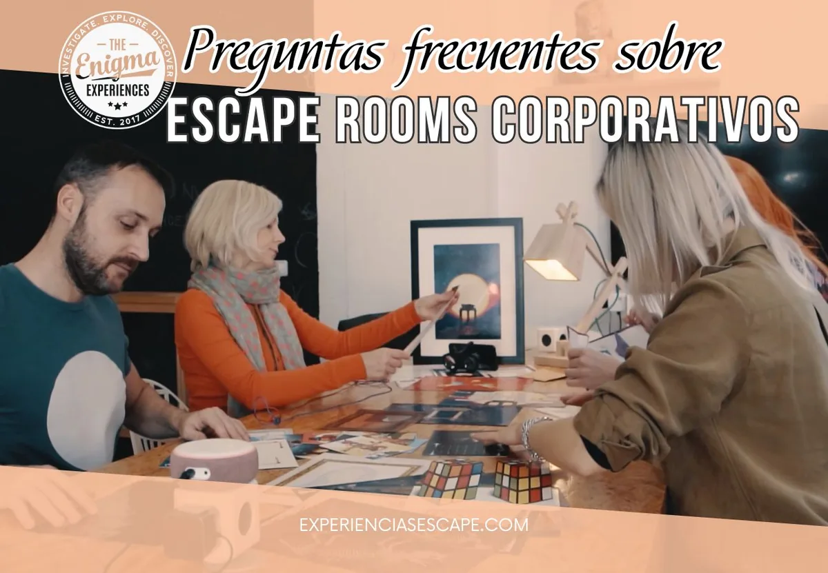 Preguntas frecuentes sobre escape room para empresas: equipo jugando en una sala