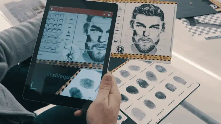 Animación de un escape room de investigación tipo Cluedo