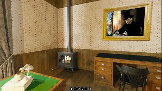 Recorrido en realidad virtual 360º por una oficina dentro de un escape room personalizado
