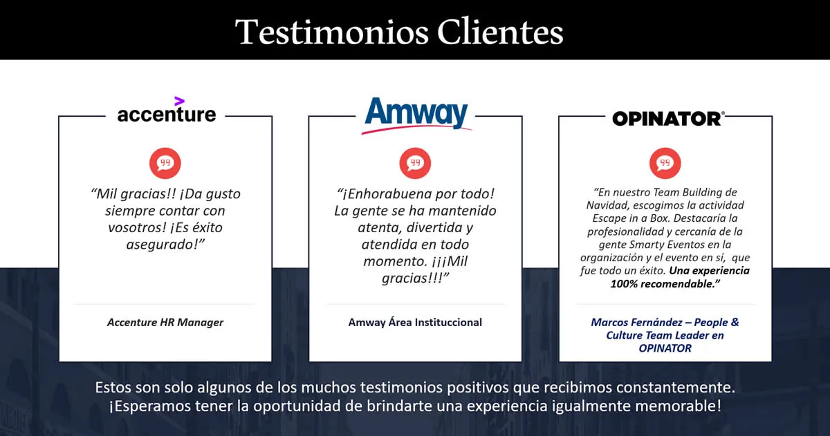 Opiniones de clientes sobre nuestro escape room para empresas
